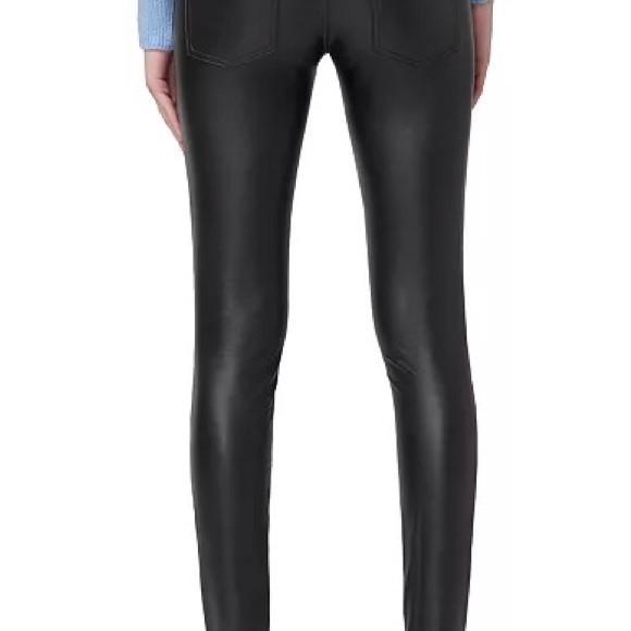 HUE Faux Leather Suede Lining Taper Leg Legging/Pant stretch pull on women’s L - Picture 3 of 13